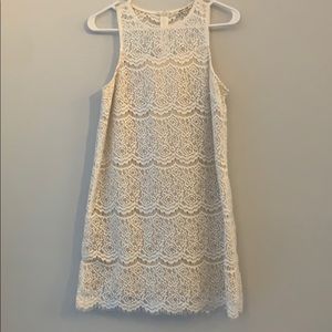 LOFT ivory lace shift dress